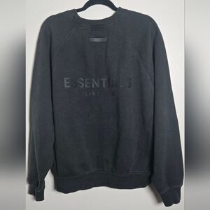 Essentials Fear Or God Men Black Crewneck Pullover Size Medium